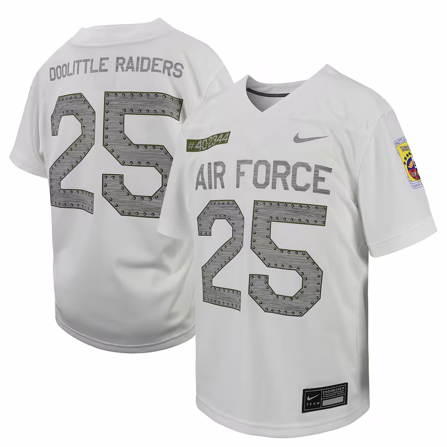 # Air Force Falcons Nike Youth Football Game Jersey - White - Jersey