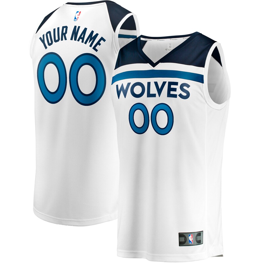 Youth Minnesota Timberwolves Fanatics White Fast Break Replica Custom Jersey - Association Edition - Jersey