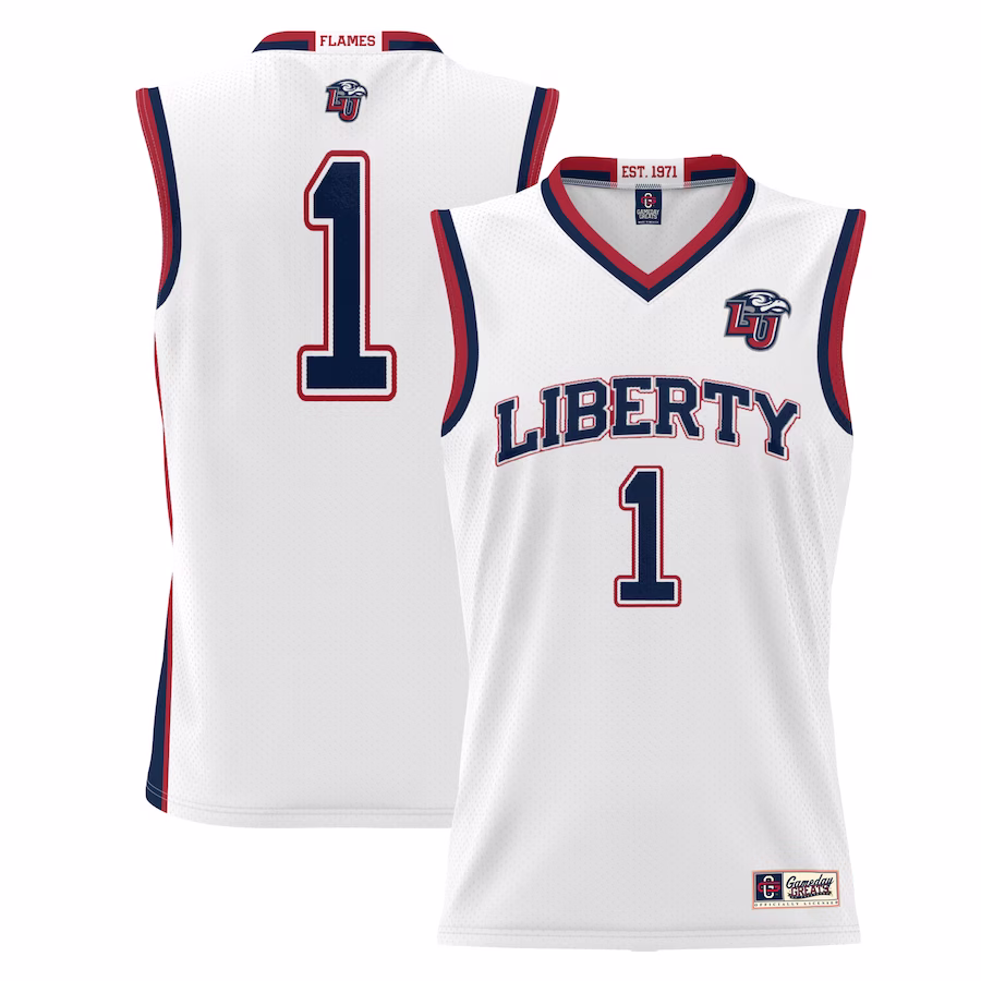 #1  Liberty Flames GameDay Greats  Lightweight Basketball Jersey - White - Jersey