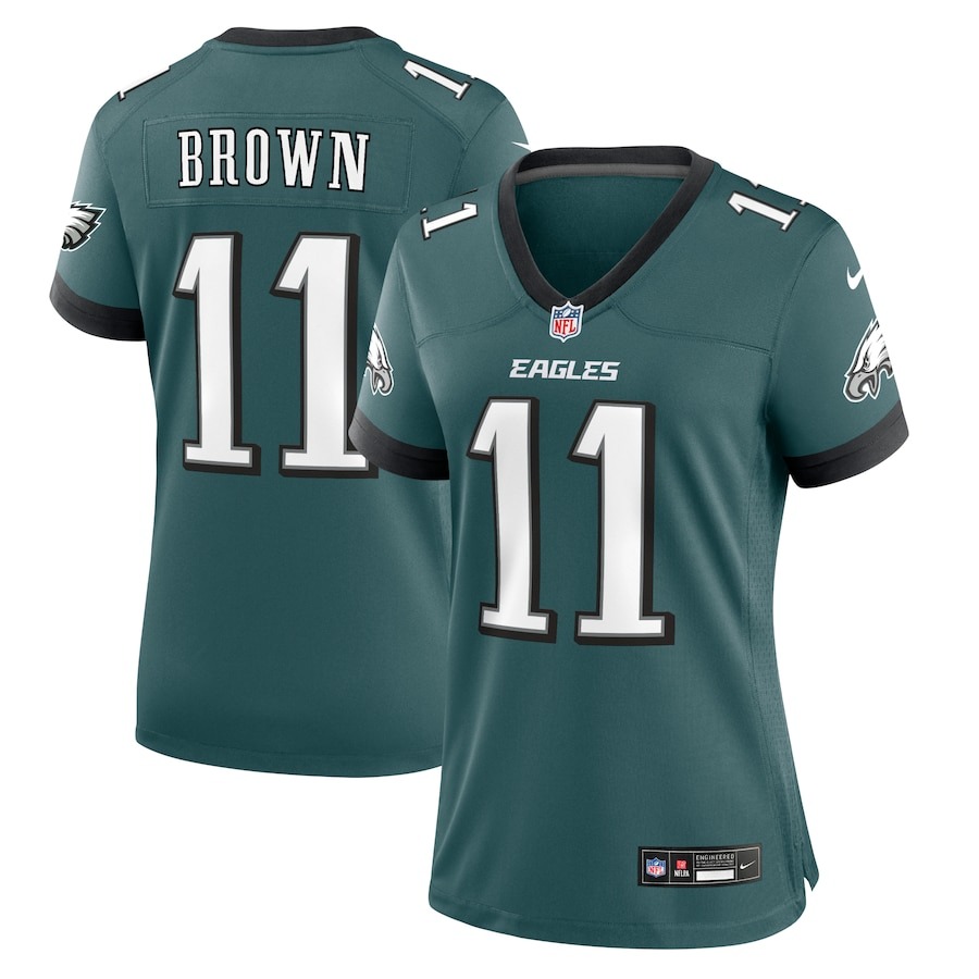 Women's Philadelphia Eagles A.J. Brown Nike Midnight Green Team Game Jersey - Jersey