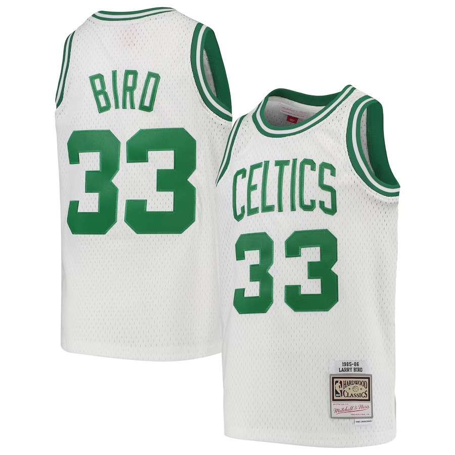 Youth Boston Celtics Larry Bird Mitchell & Ness White 1985-86 Hardwood Classics Swingman Throwback Jersey - Jersey