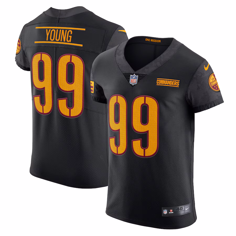Men's Washington Commanders Chase Young Nike Black Alternate Vapor Elite Jersey - Jersey