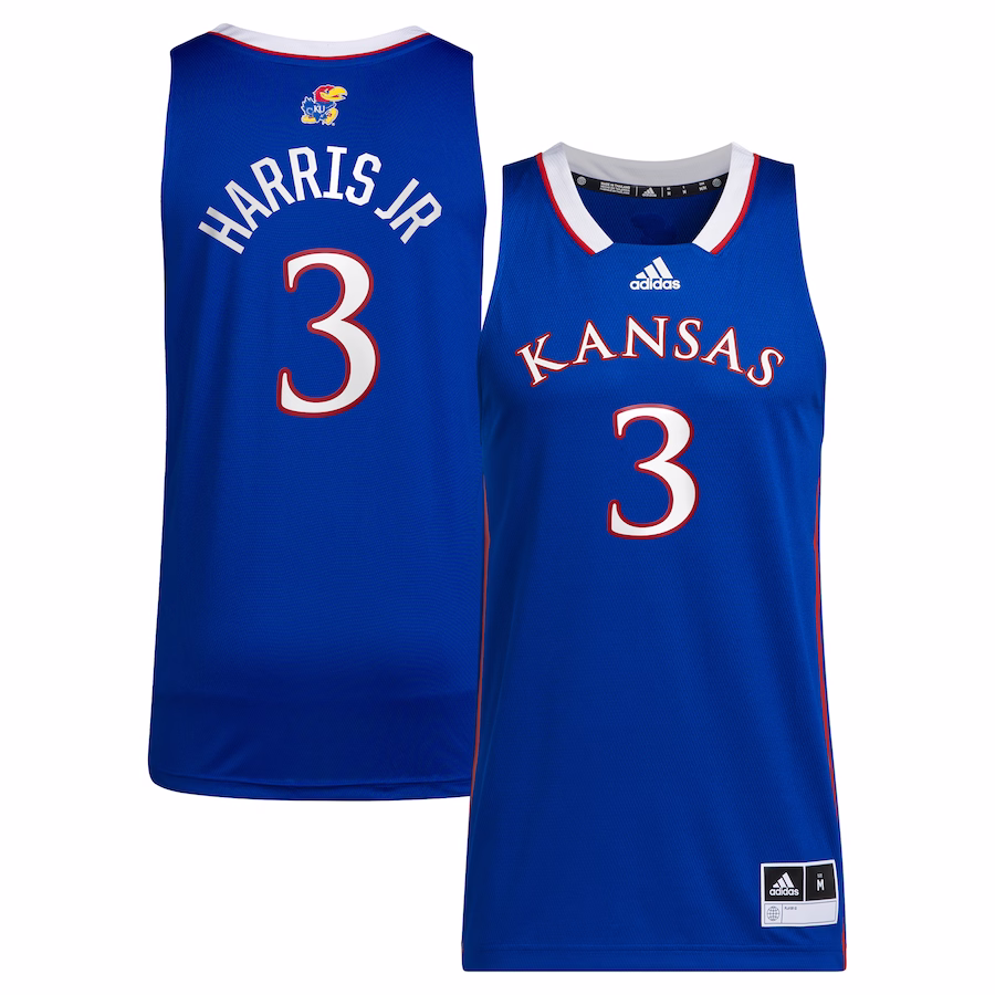 Dajuan Harris Jr Kansas Jayhawks adidas Unisex NIL Basketball Replica Player Jersey - Royal - Jersey
