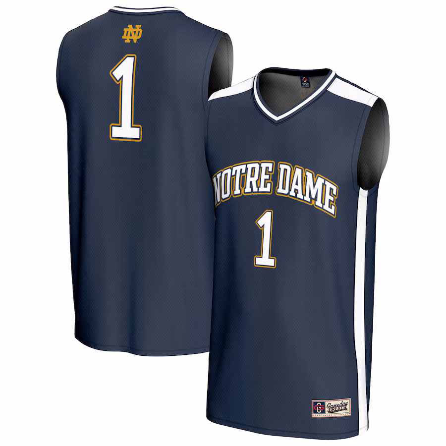 Youth GameDay Greats #1 Navy Notre Dame Fighting Irish Lightweight Collegiate Basketball Fashion Jersey - Jersey