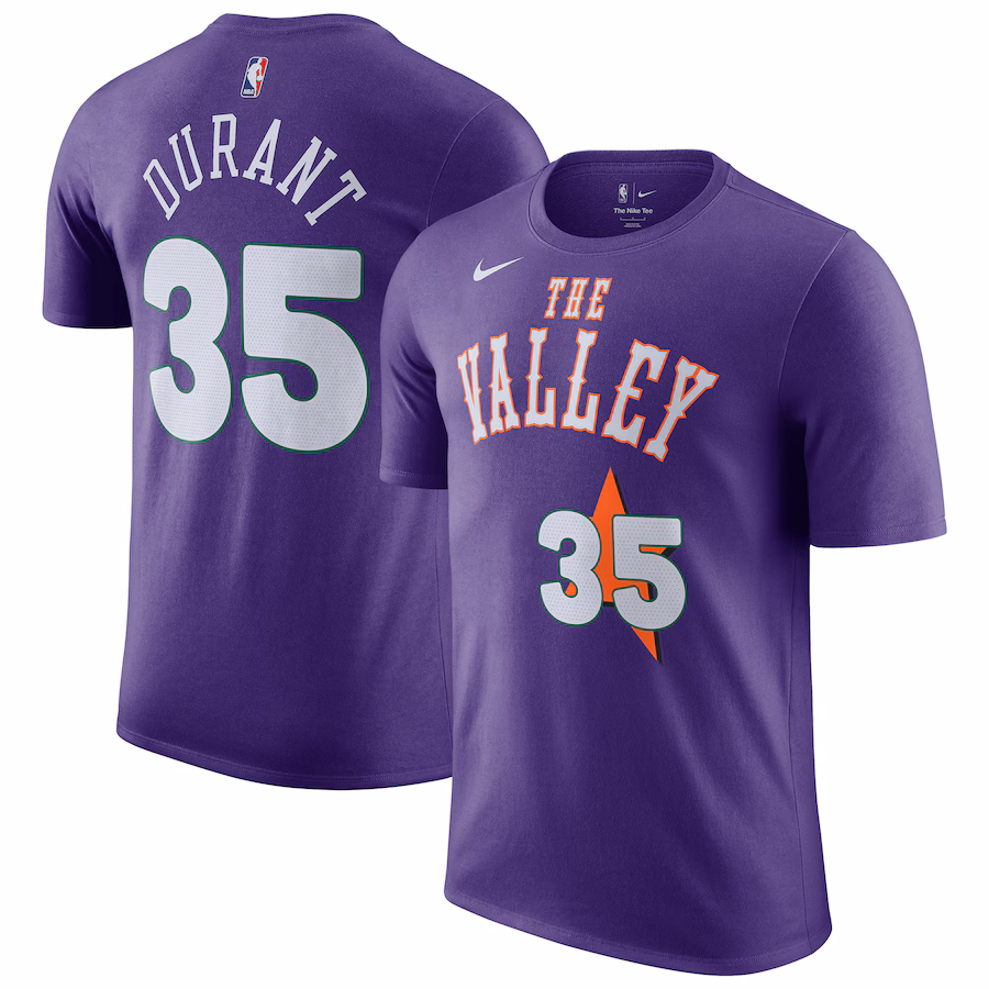 Men's Phoenix Suns Kevin Durant Nike Purple 2024/25 City Edition Name & Number T-Shirt - Jersey