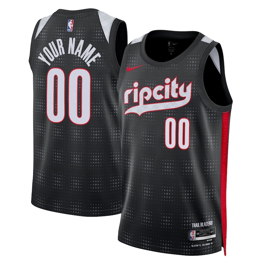 Unisex Portland Trail Blazers Nike Black 2024/25 Custom Swingman Jersey - City Edition - Jersey