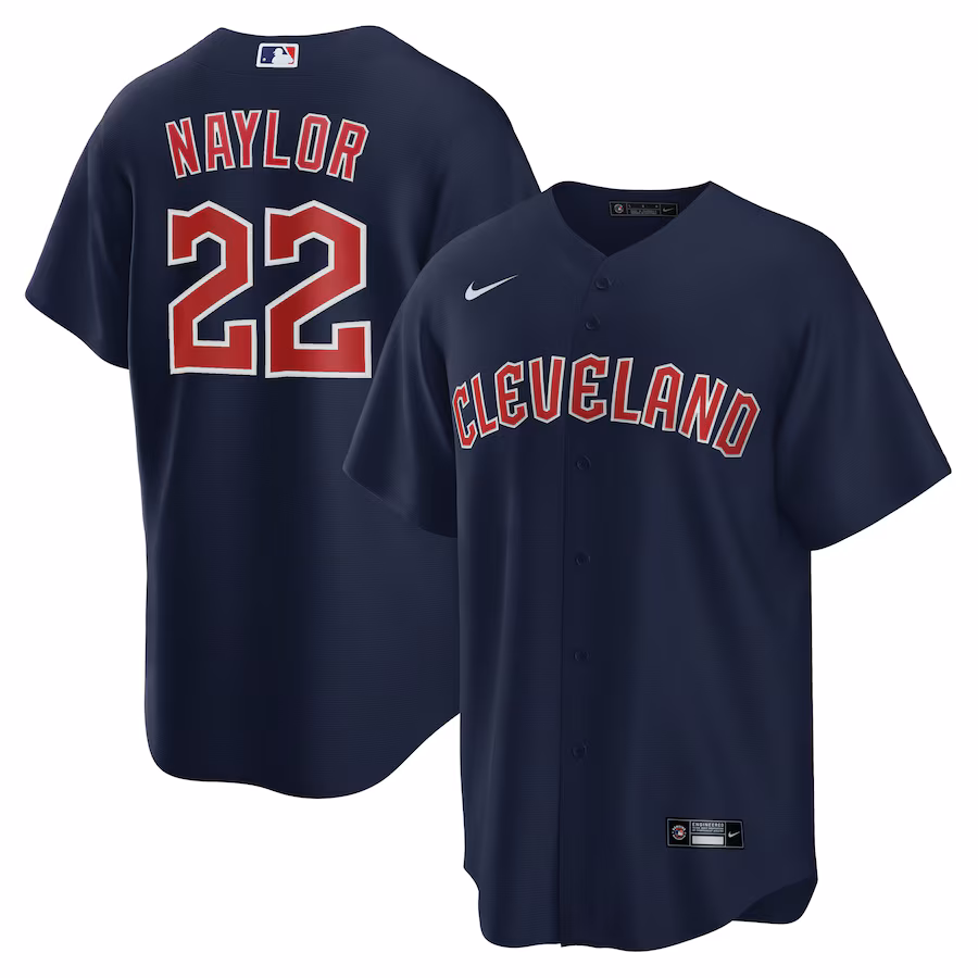 Men's Cleveland Guardians Josh Naylor Nike Navy Alternate Replica Jersey - Jersey
