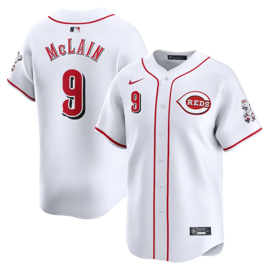 Men's Cincinnati Reds Matt McLain Nike White Home Limited Player Jersey - Jersey