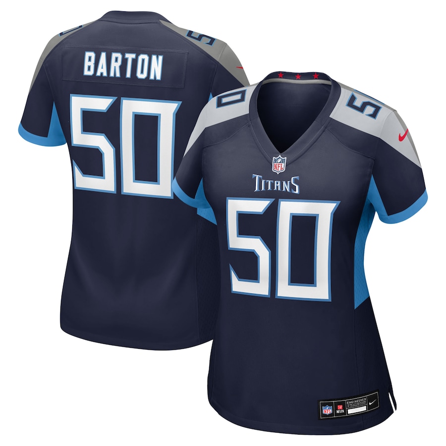 Women's Tennessee Titans Cody Barton Nike Navy Team Game Jersey - Jersey