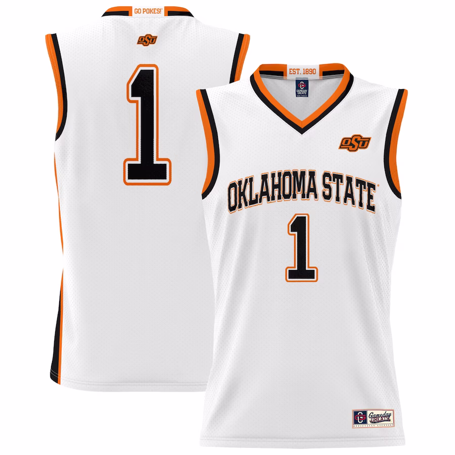 #1 Oklahoma State Cowboys GameDay Greats Youth Lightweight Basketball Jersey - White - Jersey