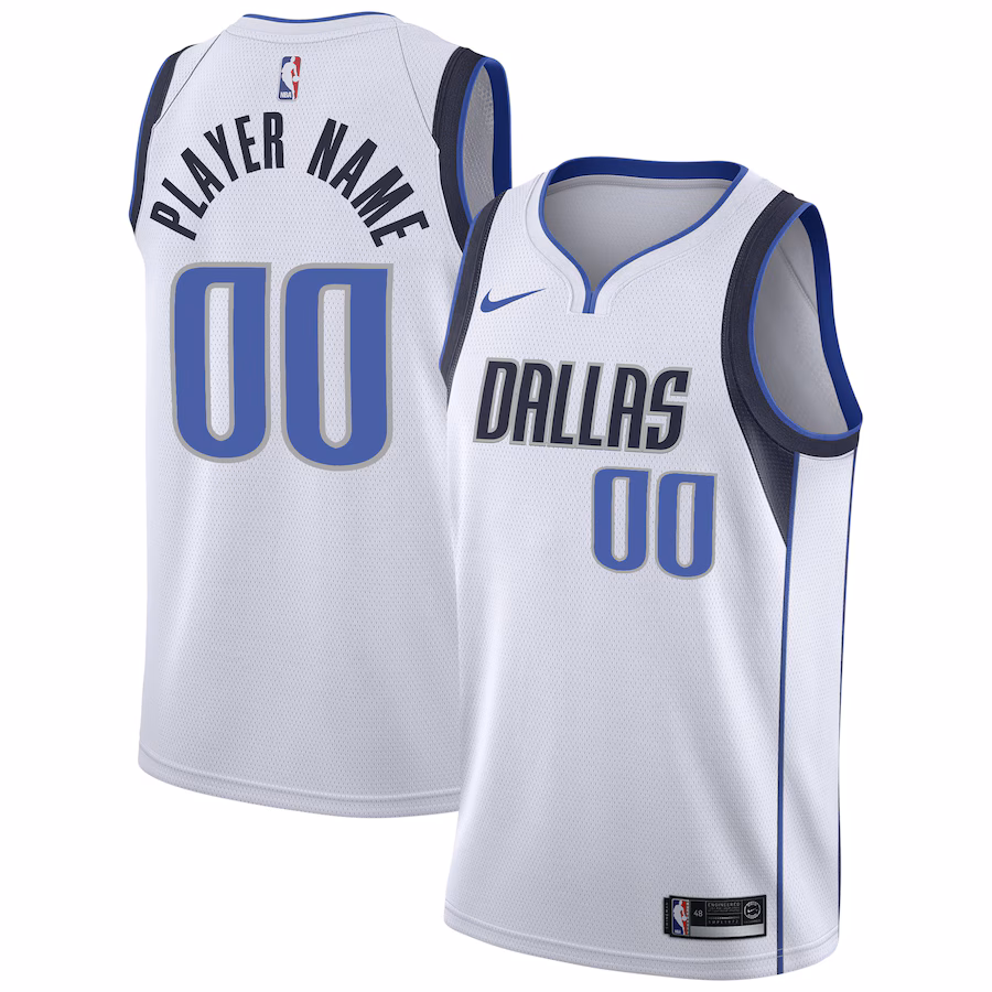 Men's Dallas Mavericks Nike White Custom Swingman Jersey - Association Edition - Jersey