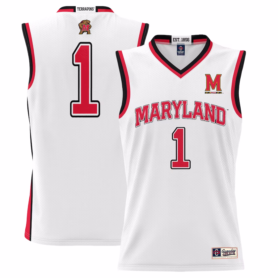 #1 Maryland Terrapins GameDay Greats Youth Lightweight Basketball Jersey - White - Jersey