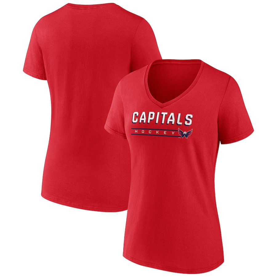 Women's Washington Capitals Fanatics Red V-Neck T-Shirt - Jersey