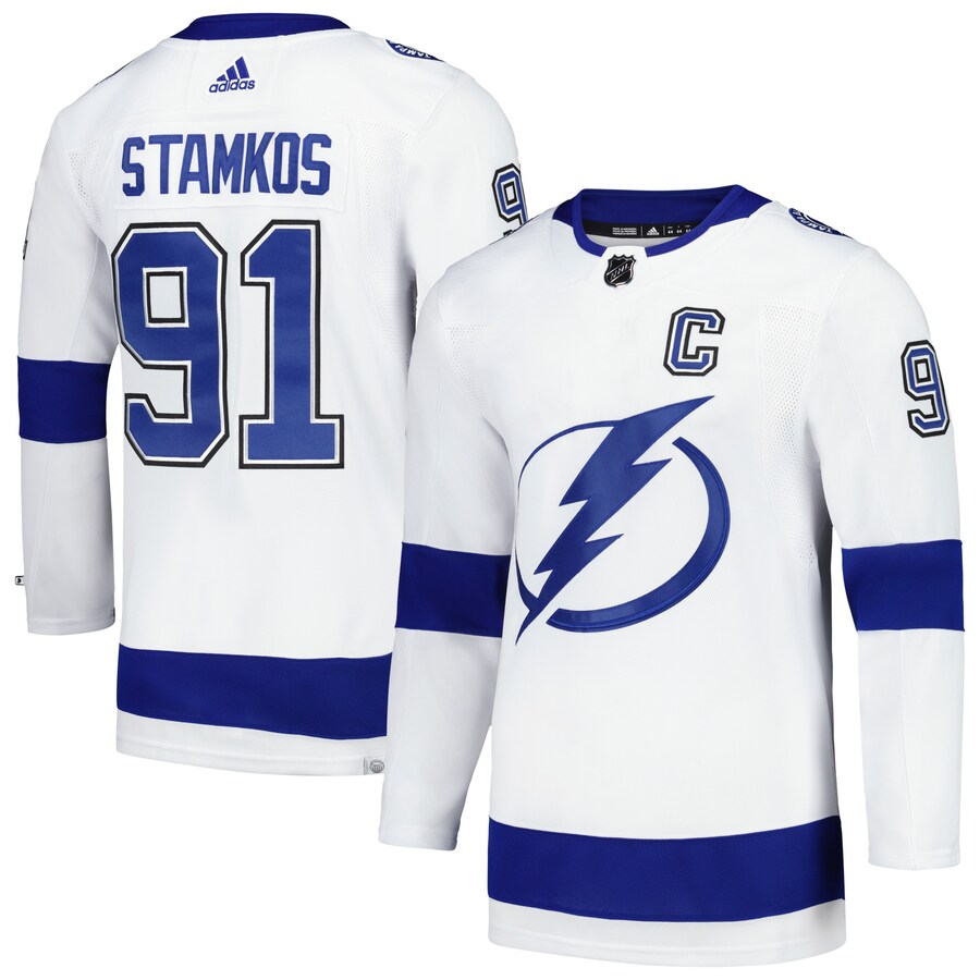 Men's Tampa Bay Lightning Steven Stamkos adidas White Away Primegreen Authentic Pro Player Jersey - Jersey