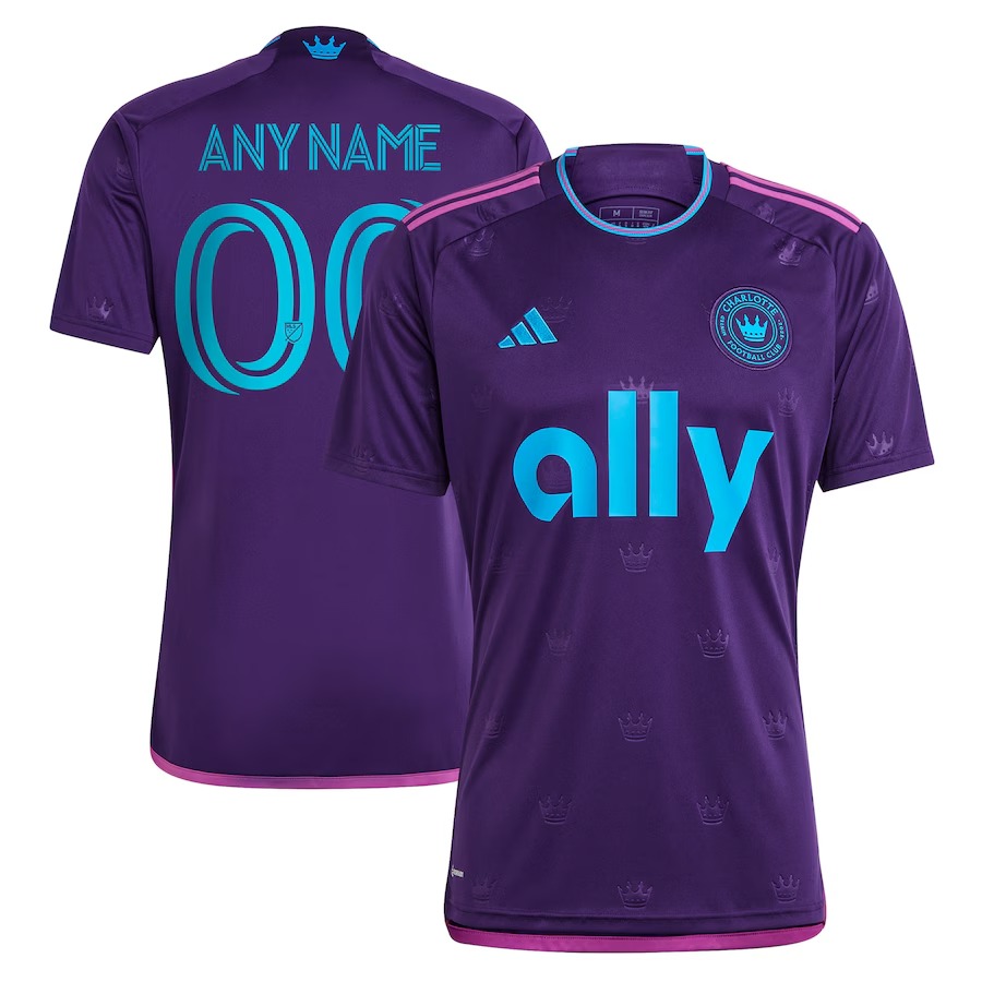 Men's Charlotte FC adidas Purple 2023 Crown Jewel Kit Replica Custom Jersey - Jersey
