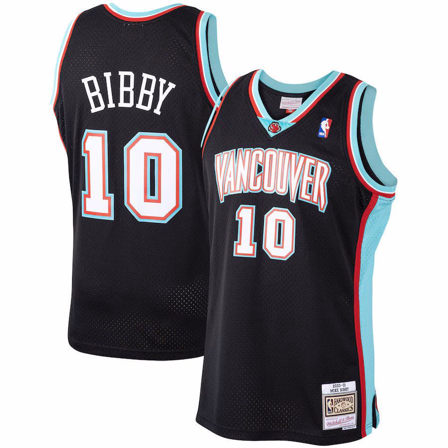 Men's Vancouver Grizzlies Mike Bibby Mitchell & Ness Black 2000/01 Hardwood Classics Swingman Jersey - Jersey
