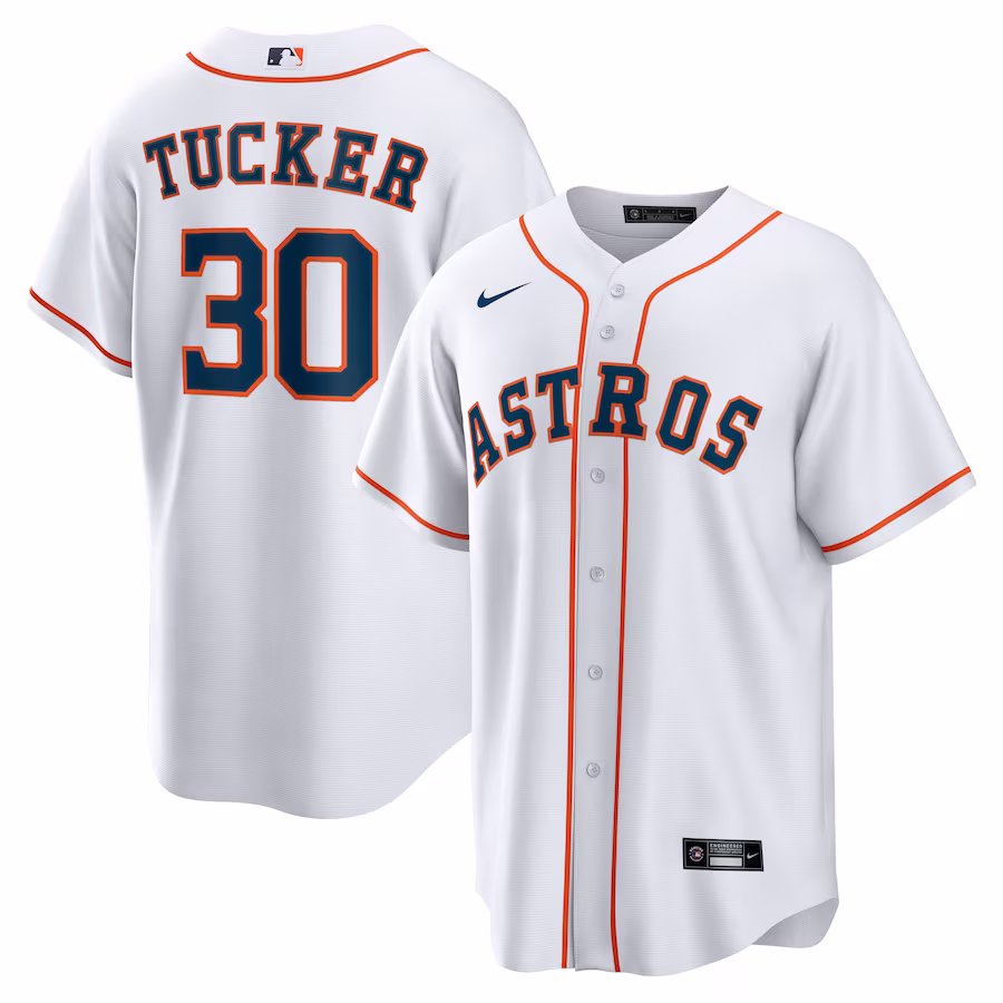 Men's Houston Astros Kyle Tucker Nike White Home Official Replica Player Jersey - Jersey