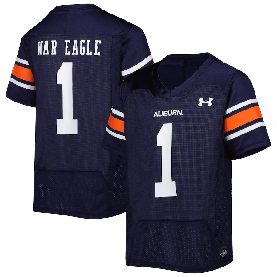 Youth Under Armour #1 Navy Auburn Tigers Replica Football Jersey - Jersey