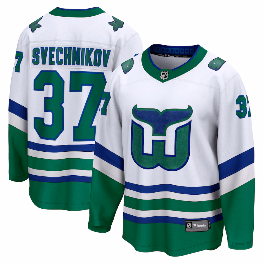 Men's Carolina Hurricanes Andrei Svechnikov Fanatics White Whalers Premier Breakaway Jersey - Jersey