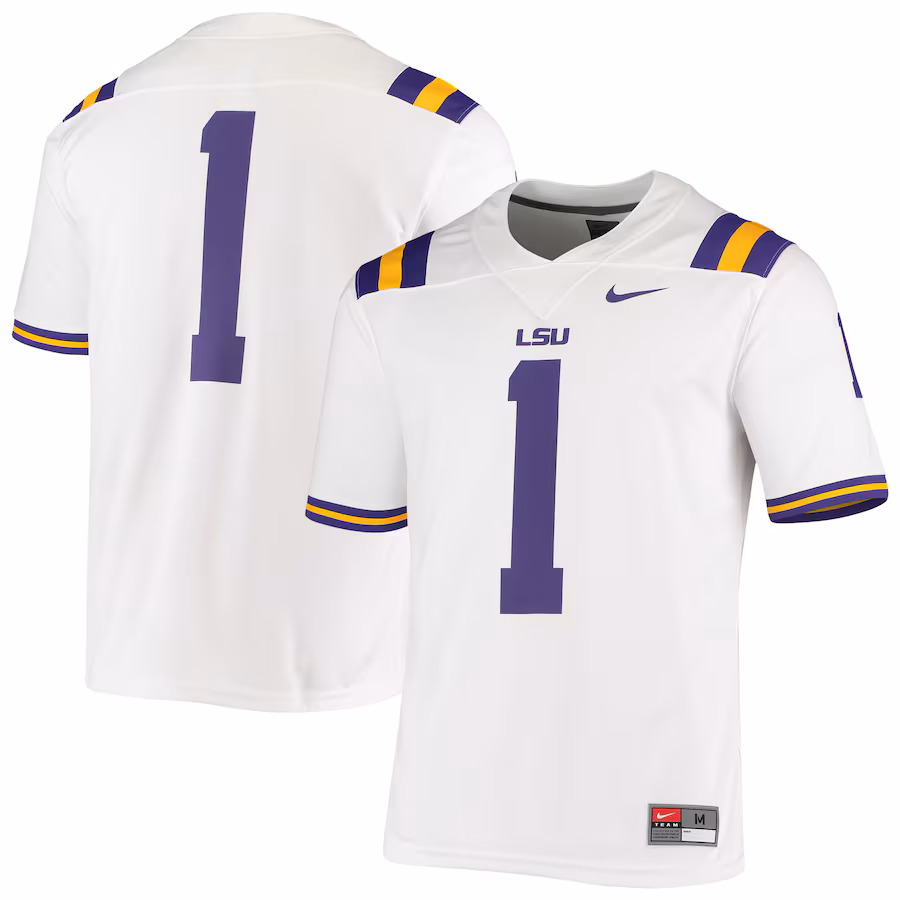 Men's Nike #1 White LSU Tigers Game Jersey - Jersey