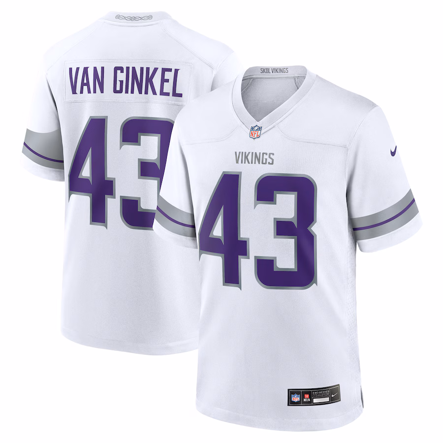 Men's Minnesota Vikings Andrew Van Ginkel Nike White Alternate Game Jersey - Jersey