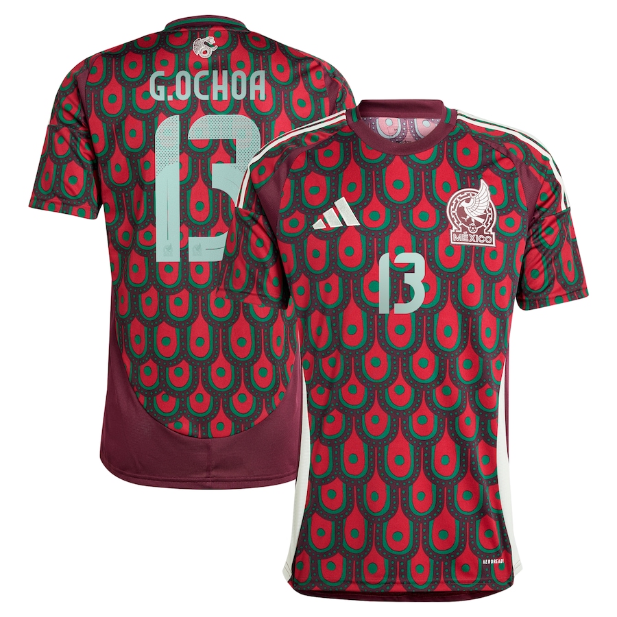 Men's Mexico National Team Guillermo Ochoa adidas Burgundy 2024 Home Replica Player Jersey - Jersey