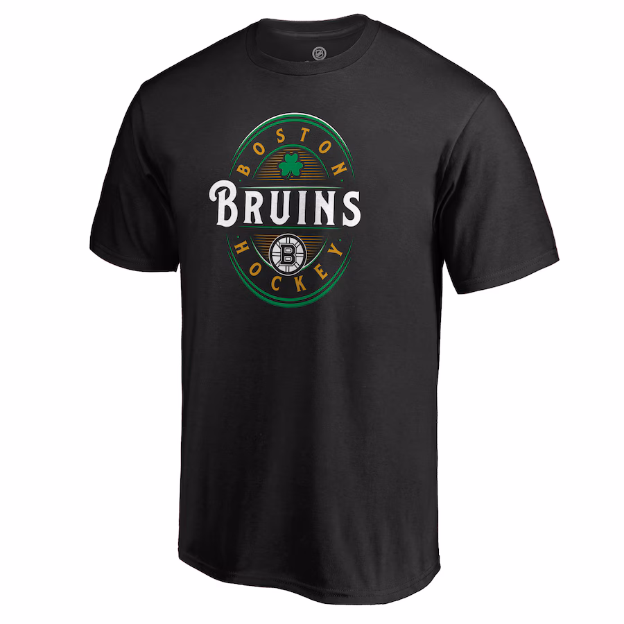 Men's Boston Bruins Black St. Patrick's Day Forever Lucky T-Shirt - Jersey