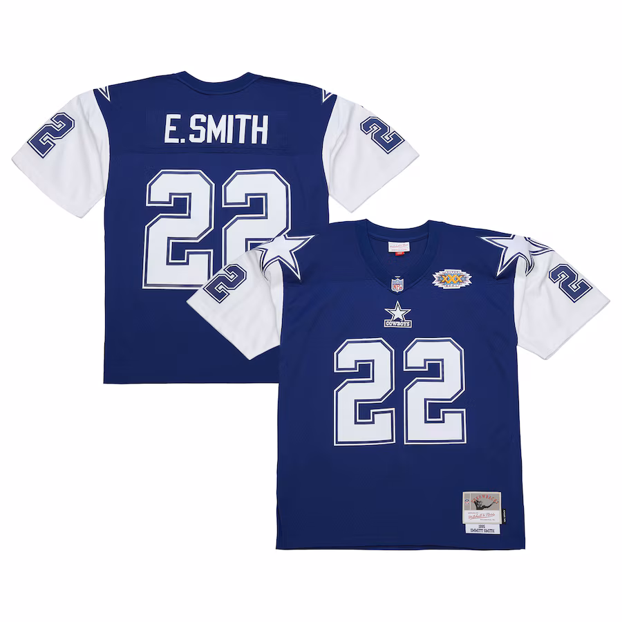Men's Dallas Cowboys Emmitt Smith Mitchell & Ness Navy 1995 Legacy Replica Jersey - Jersey