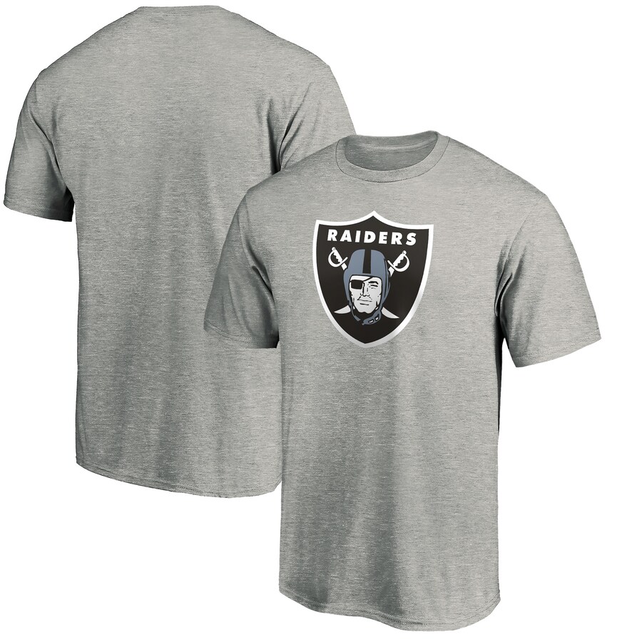 Men's Las Vegas Raiders Fanatics Heather Gray Primary Logo T-Shirt - Jersey