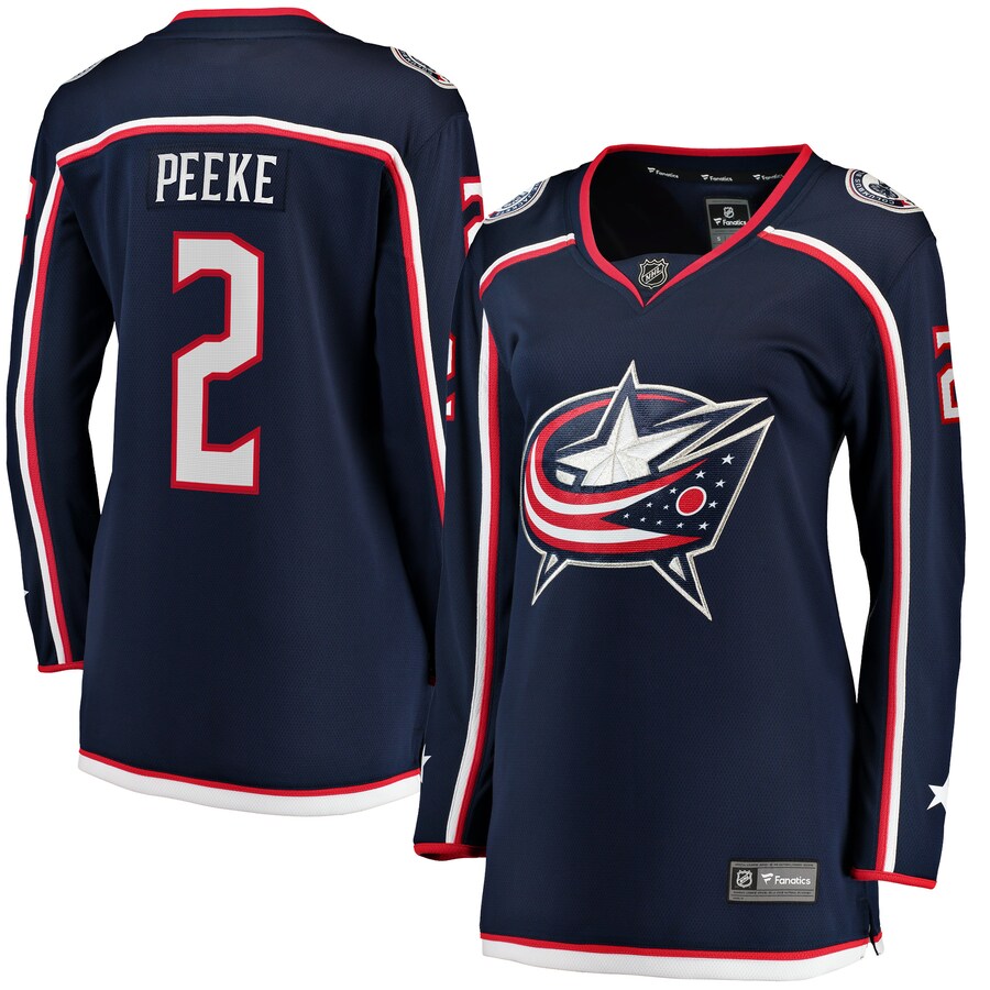 Women's Columbus Blue Jackets Andrew Peeke Fanatics Branded Navy Home Breakaway Player Jersey - Jersey