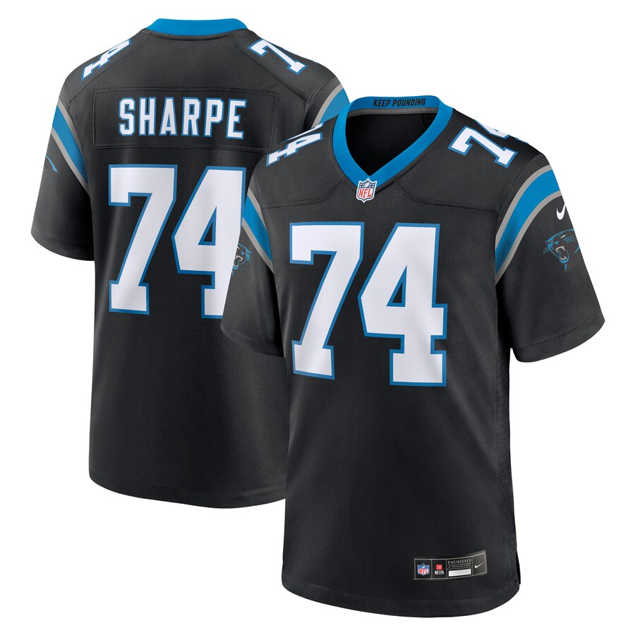 Men's Carolina Panthers David Sharpe Nike  Black Team Game Jersey - Jersey
