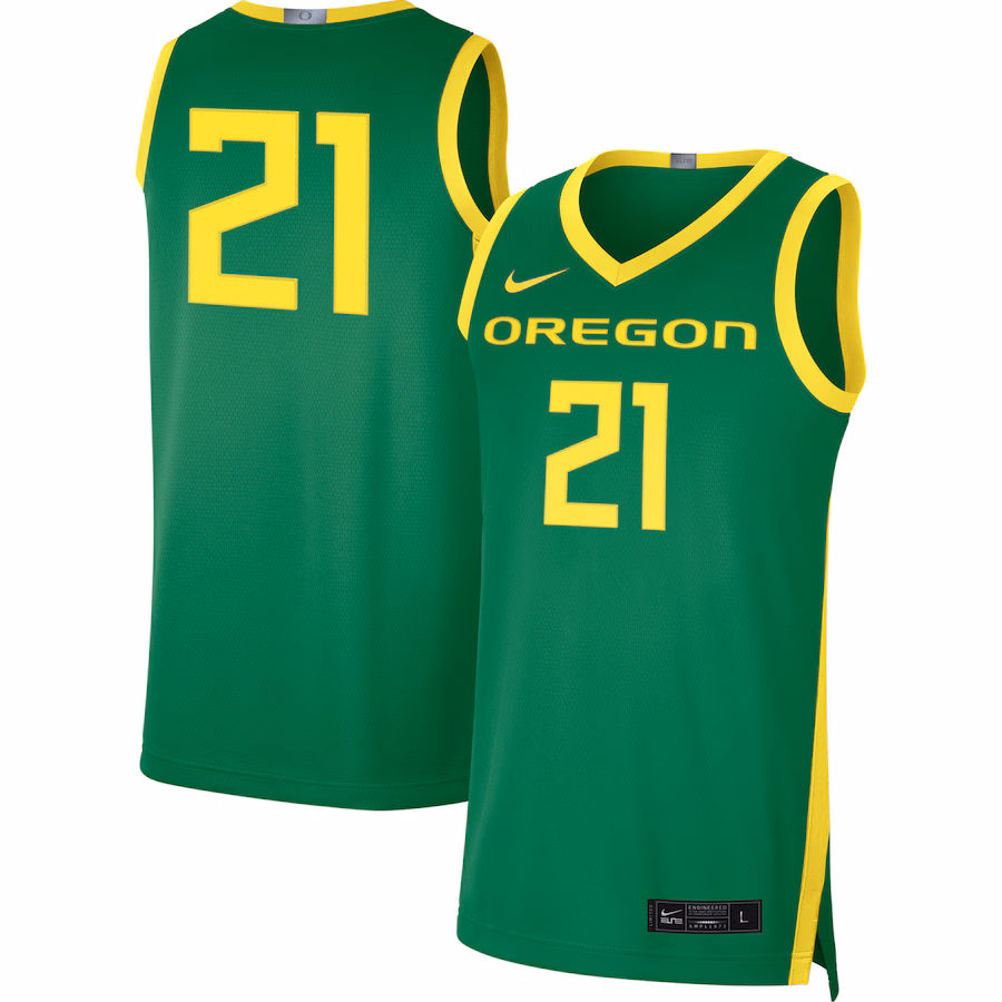 Men's Nike #21 Green Oregon Ducks Limited Basketball Jersey - Jersey