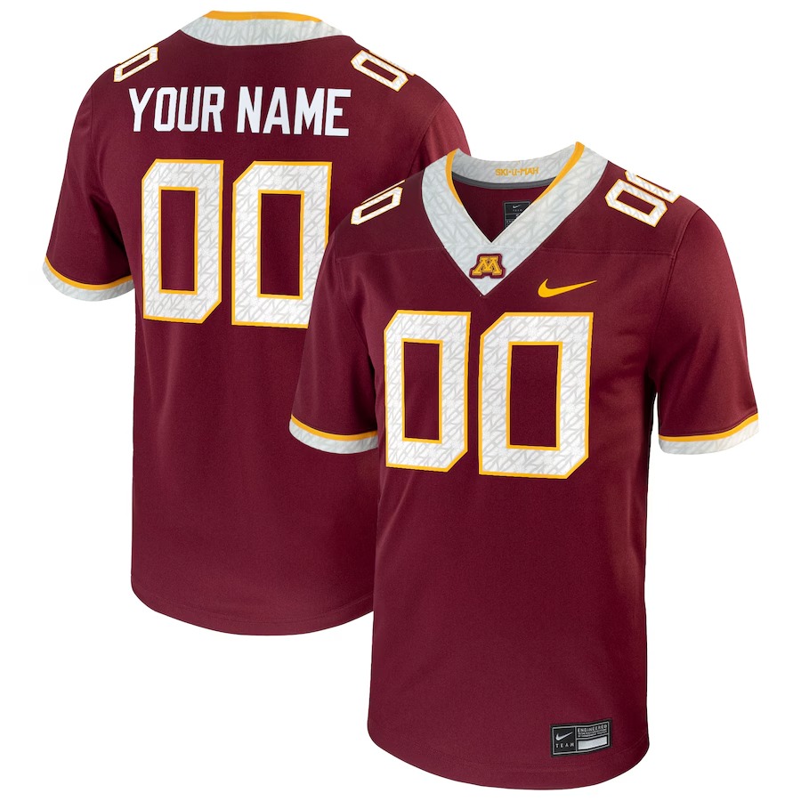 Men's Nike  Maroon Minnesota Golden Gophers Football Custom Game Jersey - Jersey