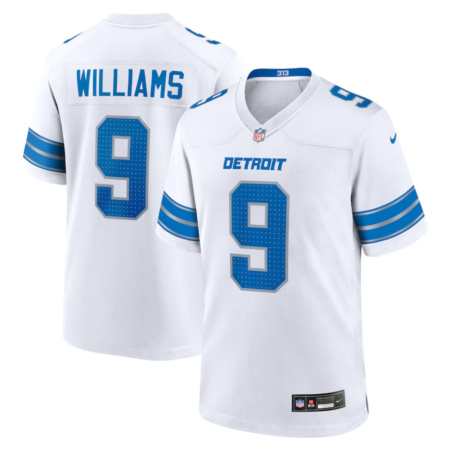 Men's Detroit Lions Jameson Williams Nike White White Game Jersey - Jersey