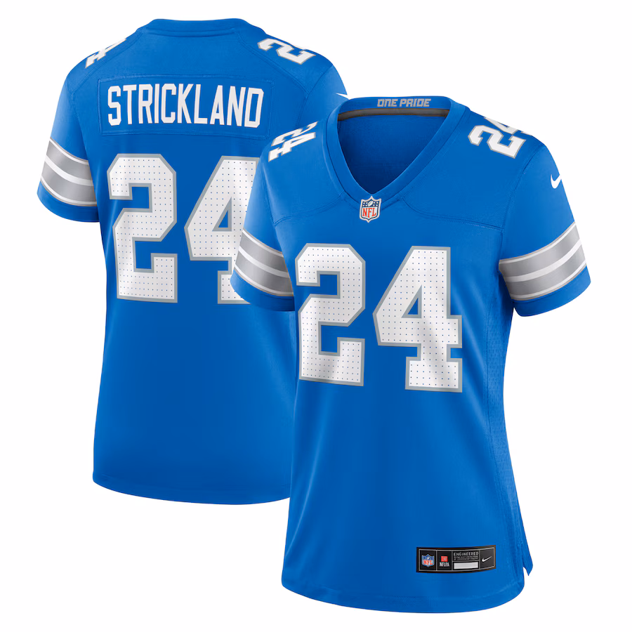 Women's Detroit Lions Loren Strickland Nike Blue Team Game Jersey - Jersey