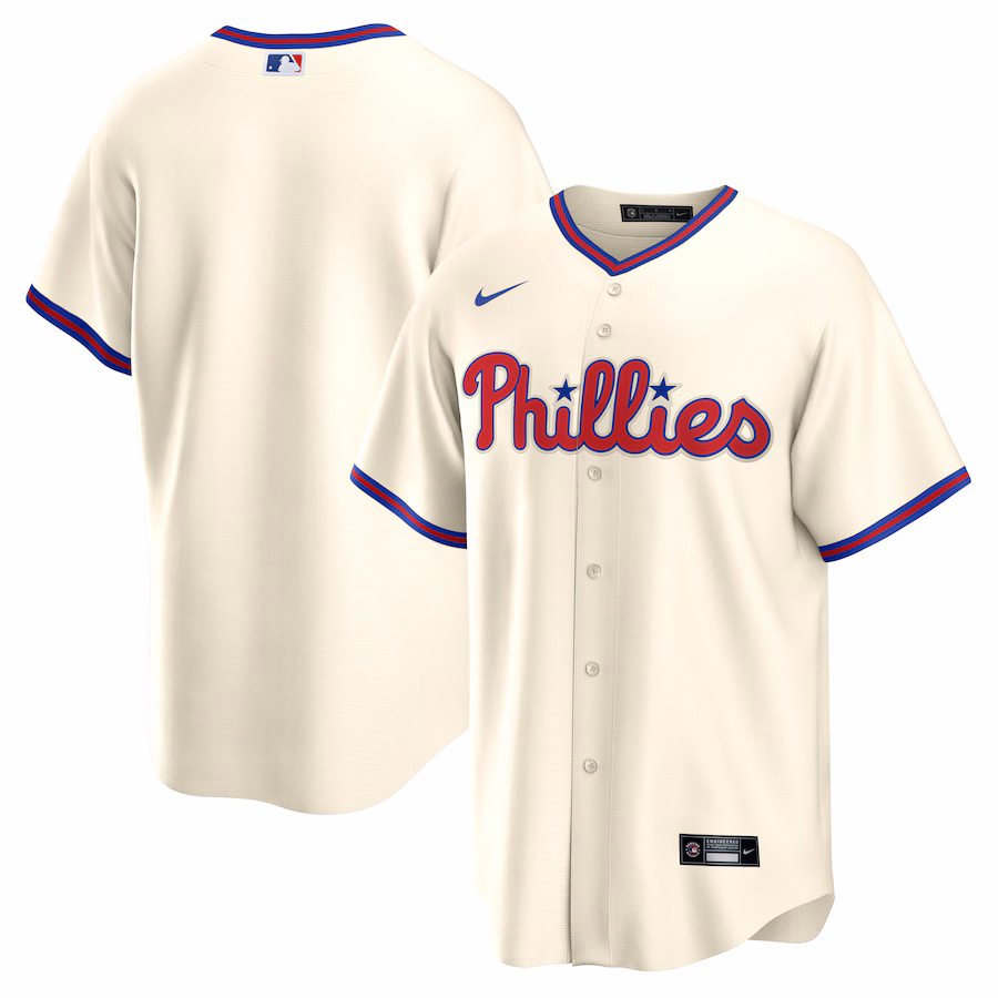 Men's Philadelphia Phillies Nike Cream Alternate Replica Team Jersey - Jersey