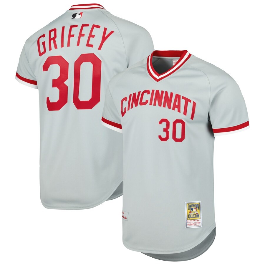Men's Cincinnati Reds Ken Griffey Jr. Mitchell & Ness Gray 2004 Cooperstown Collection Authentic Throwback Jersey - Jersey