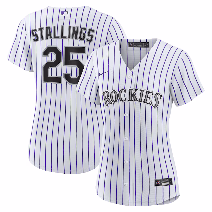 Women's Colorado Rockies Jacob Stallings Nike White Home Replica Jersey - Jersey