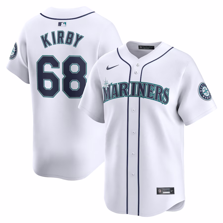 Men's Seattle Mariners George Kirby Nike White Home Limited Player Jersey - Jersey
