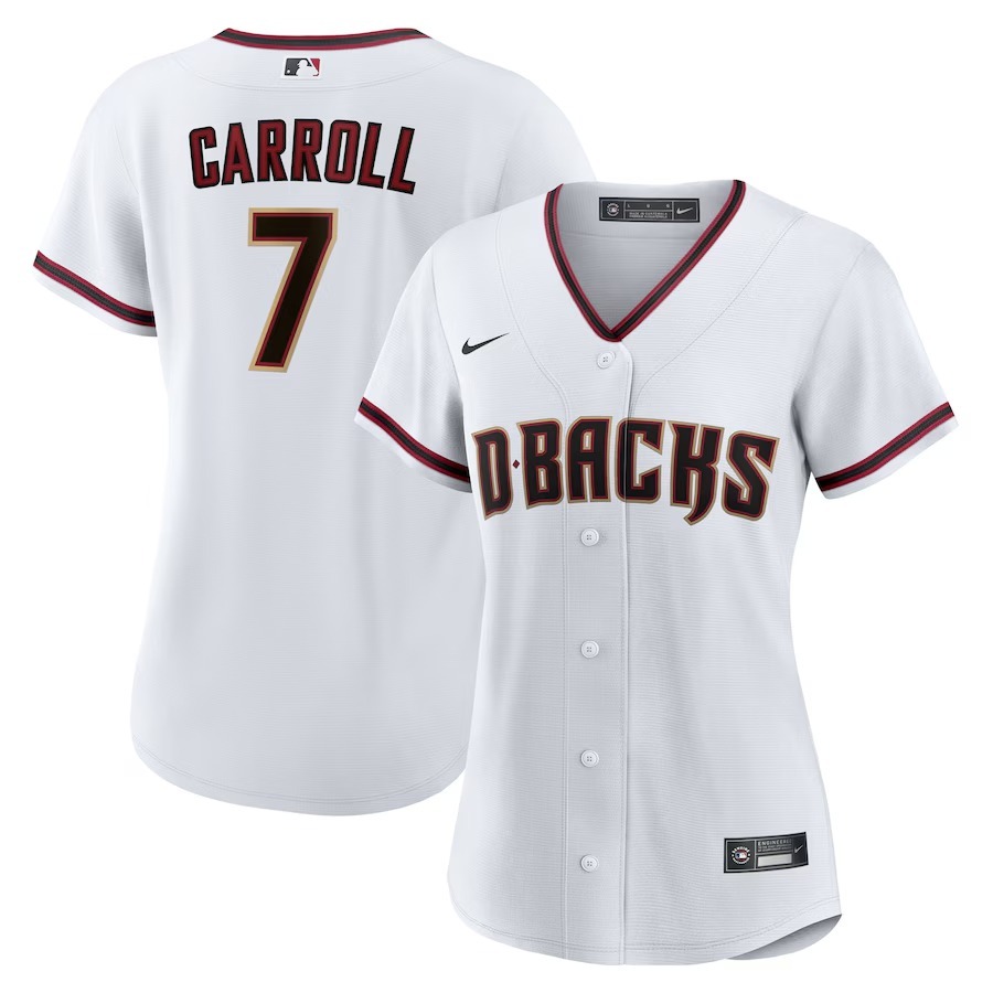 Women's Arizona Diamondbacks Corbin Carroll Nike White Home Replica Player Jersey - Jersey
