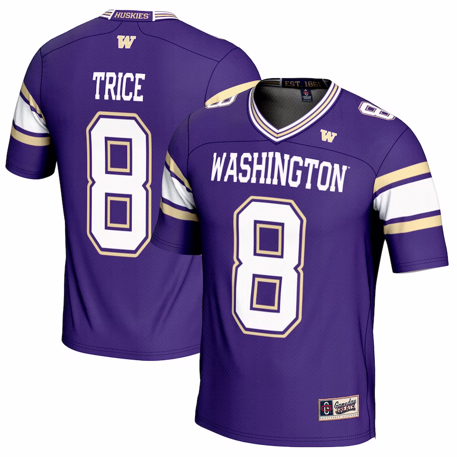 Bralen Trice Washington Huskies GameDay Greats NIL Player Football Jersey - Purple - Jersey
