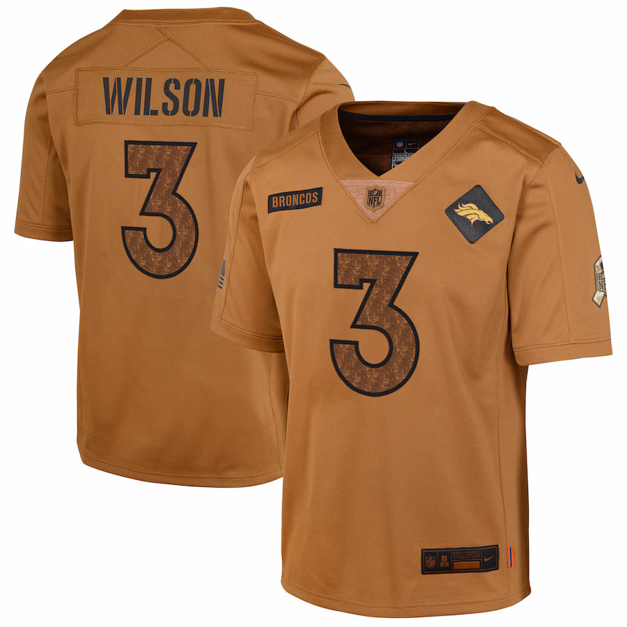 Youth Denver Broncos Russell Wilson Nike Brown 2023 Salute To Service Limited Jersey - Jersey