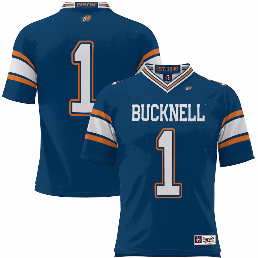 #1 Bucknell Bison GameDay Greats Endzone Football Jersey - Blue - Jersey