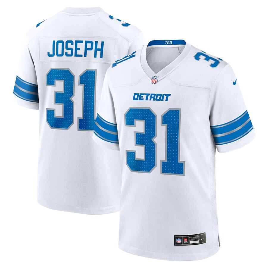 Men's Detroit Lions Kerby Joseph Nike White Game Jersey - Jersey