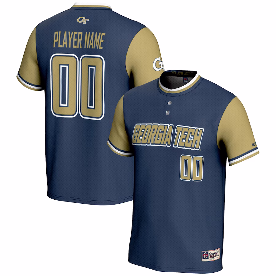 Georgia Tech Yellow Jackets GameDay Greats Youth NIL Pick-A-Player Lightweight Softball Jersey - Navy - Jersey