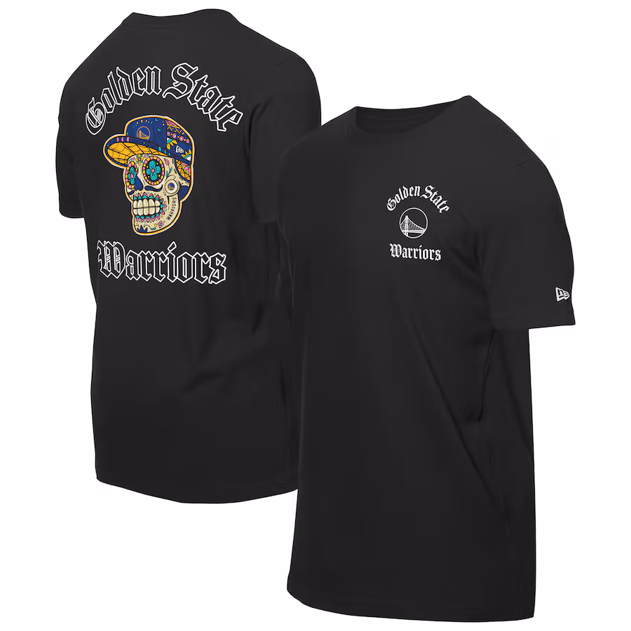 Men's Golden State Warriors New Era Black Sugar Skulls T-Shirt - Jersey