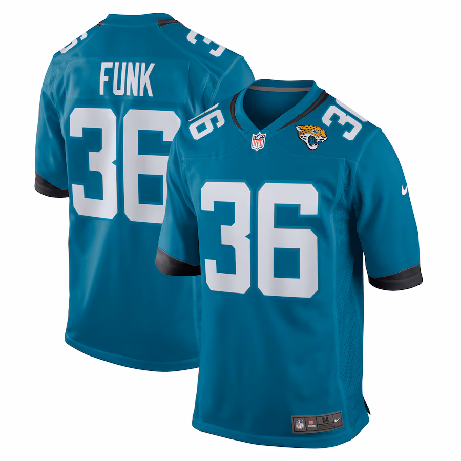 Men's Jacksonville Jaguars Jake Funk Nike Teal Team Game Jersey - Jersey