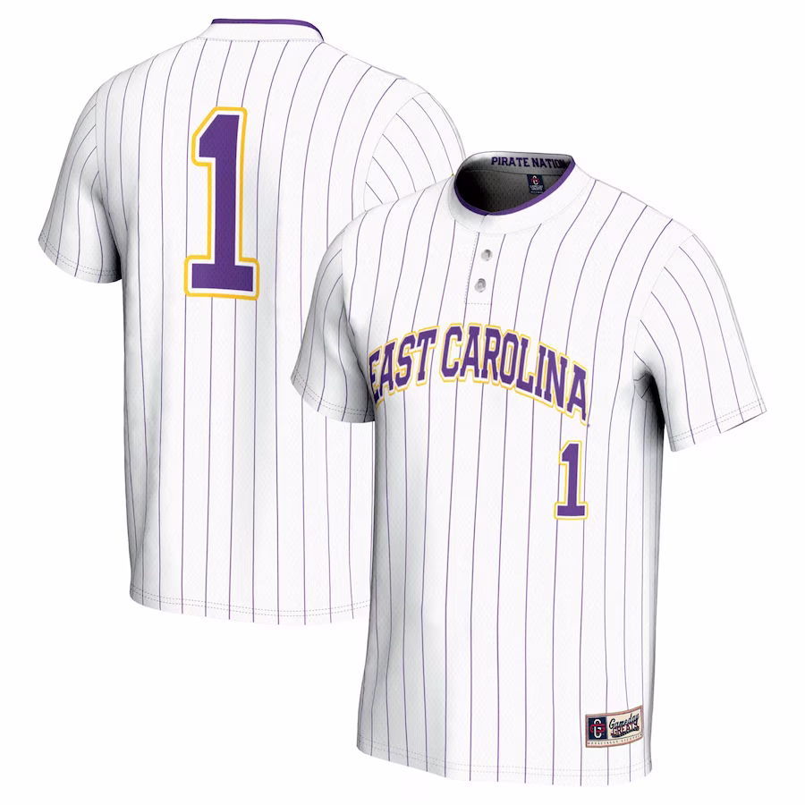 #1 ECU Pirates GameDay Greats Youth Lightweight Softball Jersey - White - Jersey