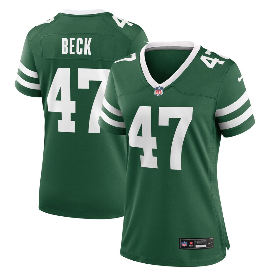 Women's New York Jets Andrew Beck Nike Legacy Green Team Game Jersey - Jersey
