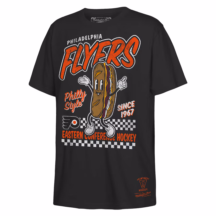 Youth Philadelphia Flyers Mitchell & Ness Black Concession Stand T-Shirt - Jersey